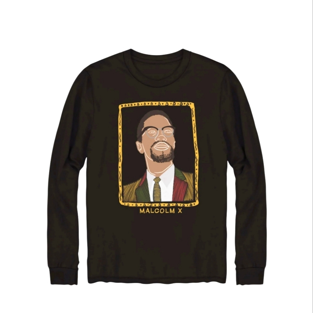 NWT Unisex Malcolm X Graphic Long Sleeve Shirt